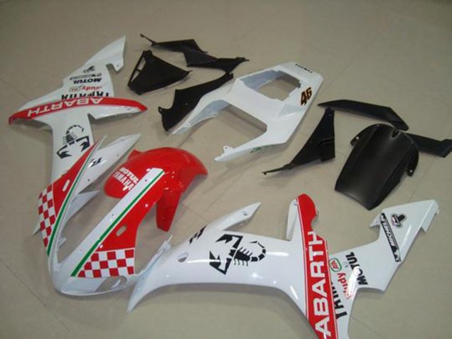 Custom 2002-2003 Red White Flag Yamaha YZF R1 Bike Fairings