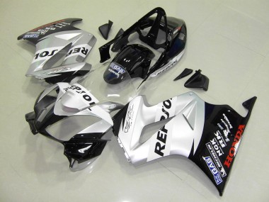 Aftermarket 2002-2013 Silver Repsol Honda VFR800 Motorbike Fairing Kits