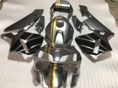 Custom 2003-2004 Silver Gold Black Honda CBR600RR Replacement Motorcycle Fairings