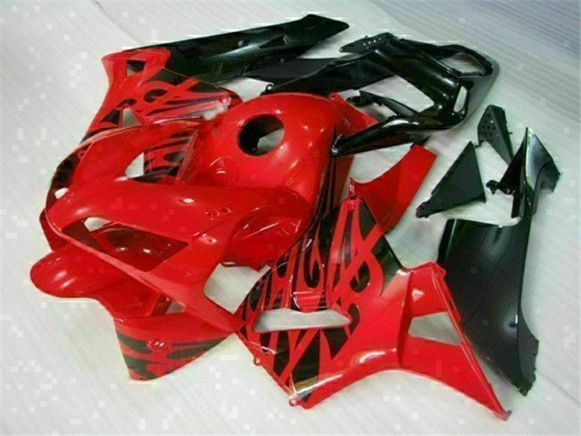 Custom 2003-2004 Red Black Honda CBR600RR Motorbike Fairing Kits & Bodywork