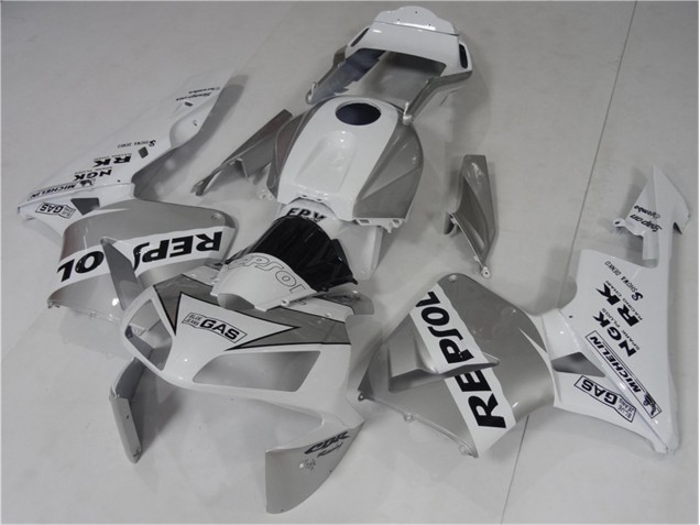 Aftermarket 2003-2004 Silve White Black Repsol Honda CBR600RR Bike Fairings