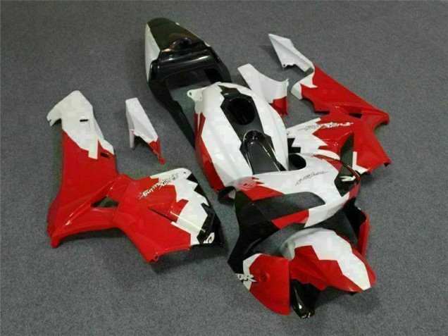 Custom 2003-2004 Red White Honda CBR600RR Replacement Motorcycle Fairings