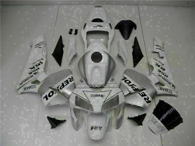 Custom 2003-2004 White Repsol CBR600RR Bike Fairing Kit