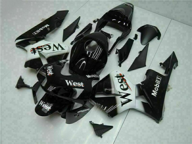 Custom 2003-2004 Black West Honda CBR600RR Motorcycle Fairings Kit