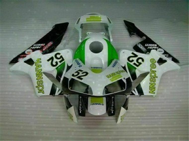 Custom 2003-2004 Green White Black Honda CBR600RR Bike Fairing Kit