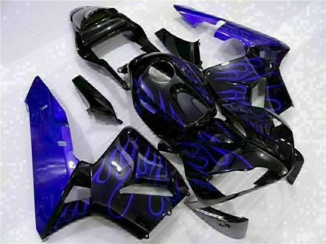 Custom 2003-2004 Black with Blue Flame Honda CBR600RR Motorcycle Fairing Kits