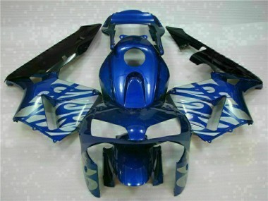 Custom 2003-2004 Blue with Silver Flame Honda CBR600RR Motorbike Fairing