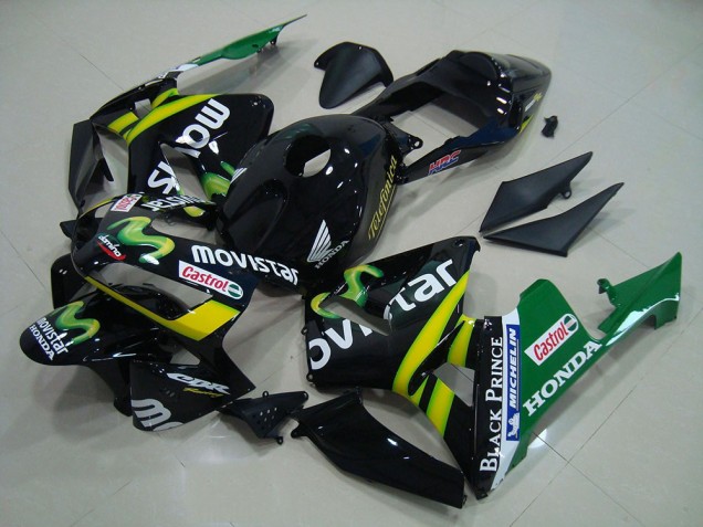 Custom 2003-2004 Black Movistar Honda CBR600RR Bike Fairing