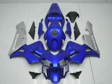 Aftermarket 2003-2004 Blue Silver Honda CBR600RR Motorbike Fairing