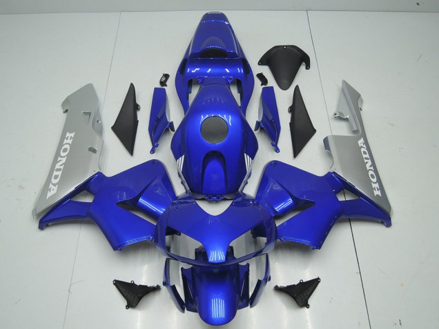 Custom 2003-2004 Blue Silver Honda CBR600RR Motorbike Fairing