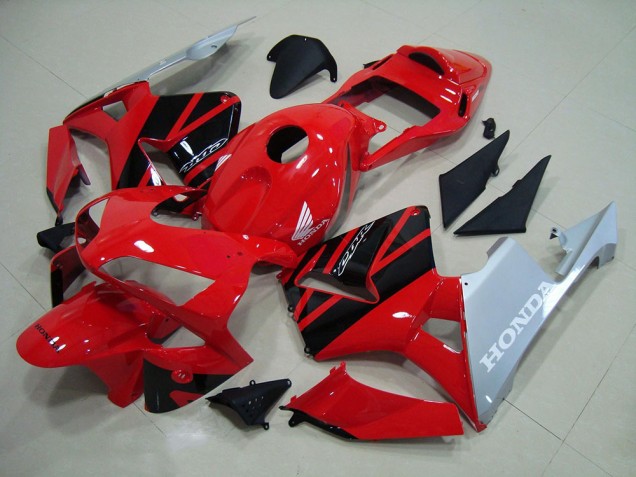 Custom 2003-2004 Red Silver Honda CBR600RR Motorcycle Bodywork