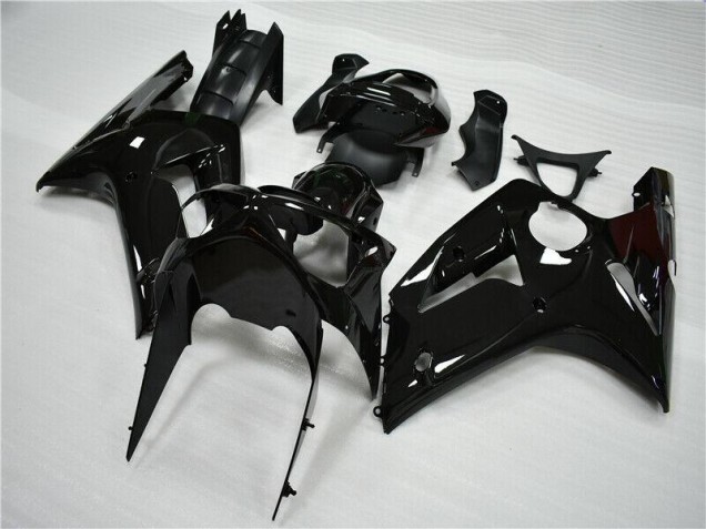 Custom 2003-2004 Glossy Black Kawasaki ZX6R Moto Fairings