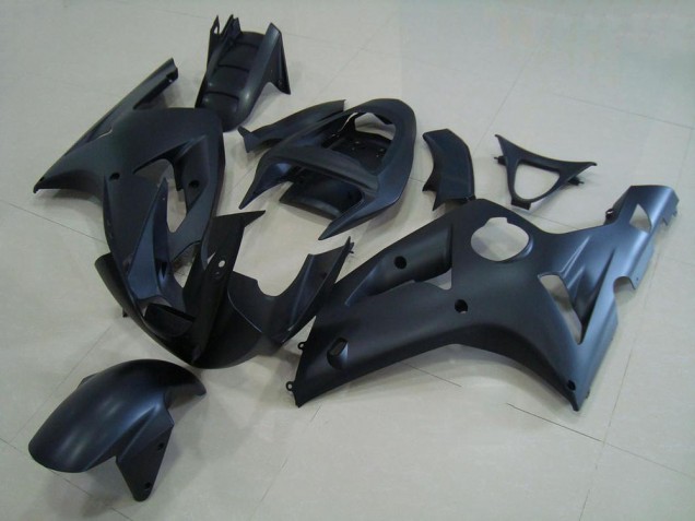 Custom 2003-2004 Matte Black Kawasaki ZX6R Motorcycle Fairing Kits