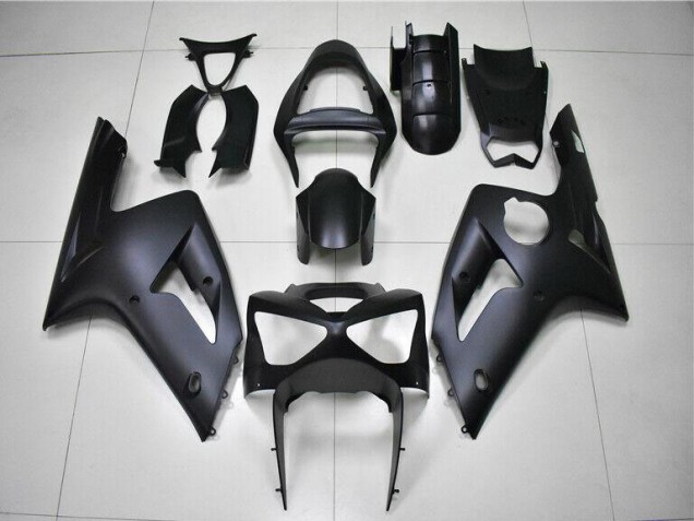 Custom 2003-2004 Matte Black Kawasaki ZX6R Motorbike Fairing Kits