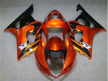 Custom 2003-2004 Orange Black Suzuki GSXR 1000 Motorcycle Fairing Kits