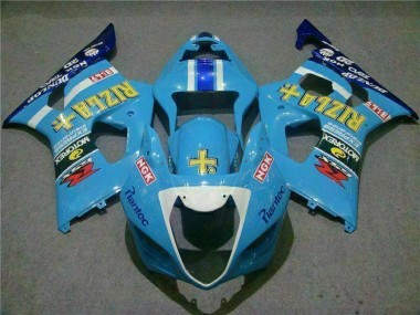 Custom 2003-2004 Blue Suzuki GSXR 1000 Bike Fairing Kit