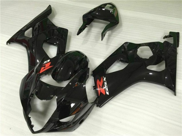 Custom 2003-2004 Glossy Black Suzuki GSXR 1000 Motor Fairings