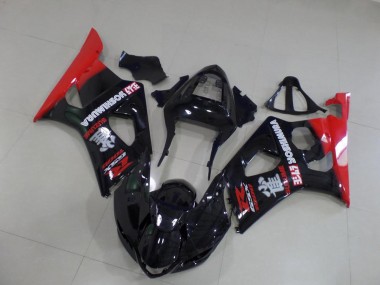 Custom 2003-2004 Black and Red Suzuki GSXR 1000 Motorbike Fairing