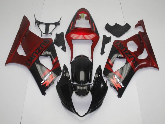 Aftermarket 2003-2004 Black Red Suzuki GSXR 1000 Replacement Motorcycle Fairings