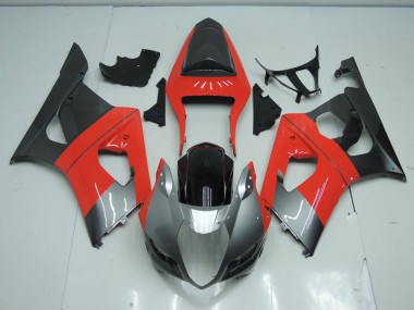 Custom 2003-2004 Red and Grey Suzuki GSXR 1000 Motorbike Fairing