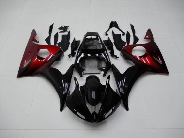 Aftermarket 2003-2005 Black Red Yamaha YZF R6 Motorcycle Replacement Fairings