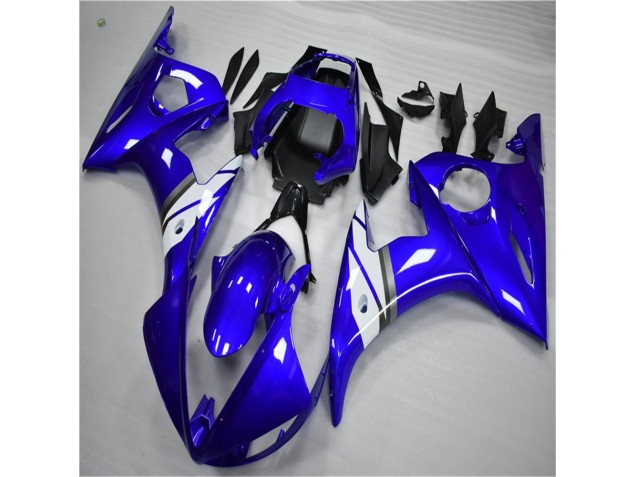 Aftermarket 2003-2005 Blue White Yamaha YZF R6 Bike Fairings