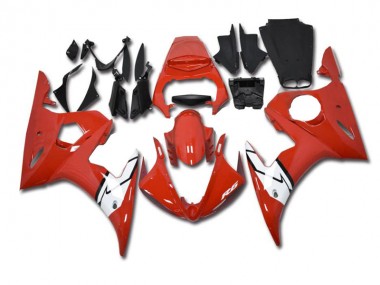 Aftermarket 2003-2005 Red White Yamaha YZF R6 Motorbike Fairing Kits