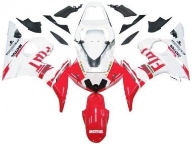 Aftermarket 2003-2005 White Red Fiat Yamaha YZF R6 Motorbike Fairing