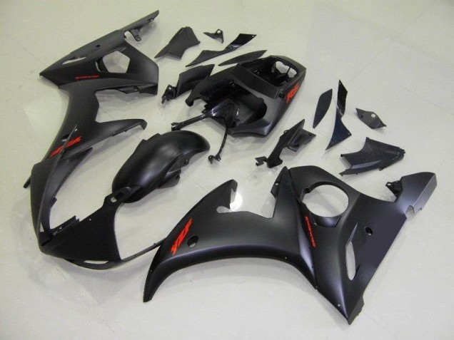 Aftermarket 2003-2005 Matte Black Red Decals Yamaha YZF R6 Motorbike Fairing