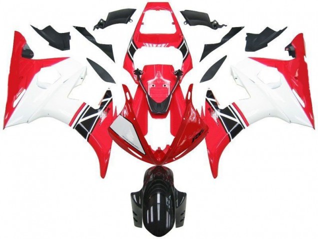 Aftermarket 2003-2005 Red White Black Yamaha YZF R6 Motorcycle Bodywork