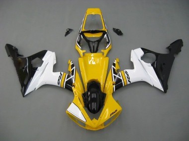 Aftermarket 2003-2005 Yellow White Black Yamaha YZF R6 Moto Fairings