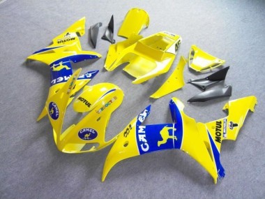 Custom 2003-2005 Yellow Blue Motul Camel Yamaha YZF R6 Bike Fairings