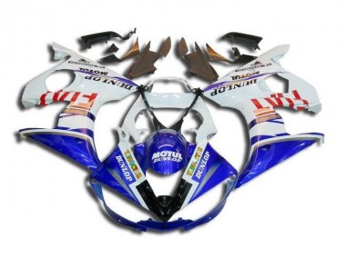 Aftermarket 2003-2005 White Blue Fiat Motul Dunlop Yamaha YZF R6 Bike Fairings