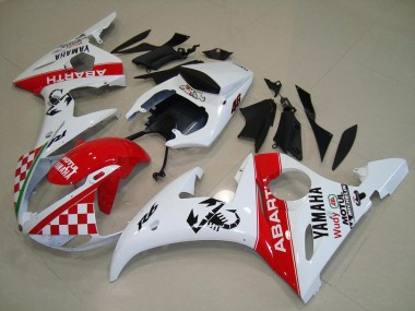 Aftermarket 2003-2005 Red White Yamaha YZF R6 Motorcyle Fairings