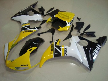 Aftermarket 2003-2005 Yellow Aniversary Yamaha YZF R6 Motorcycle Fairings