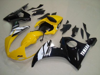 Aftermarket 2003-2005 Yellow Black Yamaha YZF R6 Motorbike Fairings