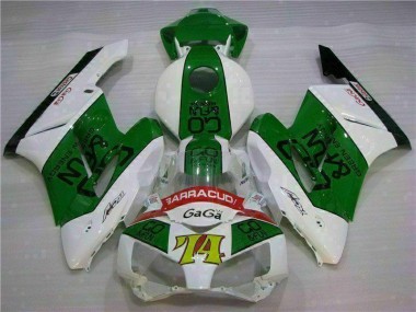 Custom 2004-2005 Green White Honda CBR1000RR Motorcycle Fairing