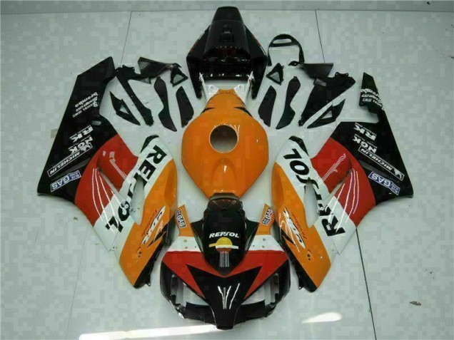 Custom 2004-2005 Orange Black Repsol Honda CBR1000RR Motorbike Fairing