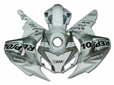 Custom 2004-2005 Silver Repsol Honda CBR1000RR Bike Fairings & Plastics