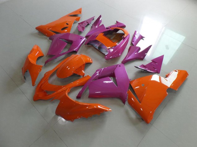 Custom 2003-2005 Orange and Pink Kawasaki ZX10R Motorcycle Bodywork