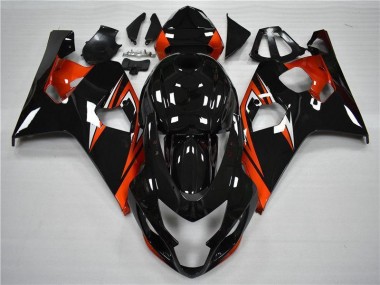 Custom 2004-2005 Orange Black Suzuki GSXR 600/750 Motor Bike Fairings