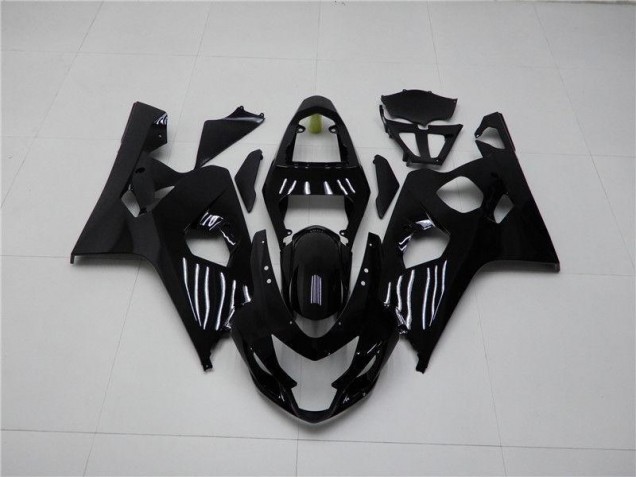 Custom 2004-2005 Glossy Black Suzuki GSXR 600/750 Bike Fairing Kit