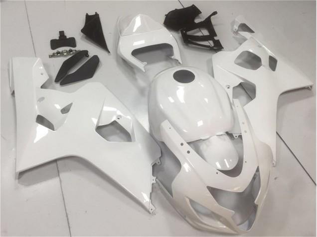 Custom 2004-2005 Glossy White Suzuki GSXR 600/750 Moto Fairings