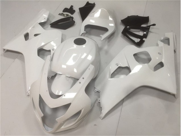 Custom 2004-2005 Glossy White Suzuki GSXR 600/750 Moto Fairings