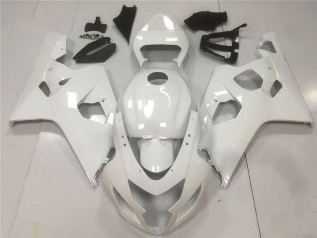 Custom 2004-2005 Glossy White Suzuki GSXR 600/750 Moto Fairings