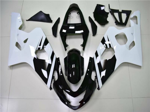 Aftermarket 2004-2005 White Black Suzuki GSXR 600/750 Motor Fairings