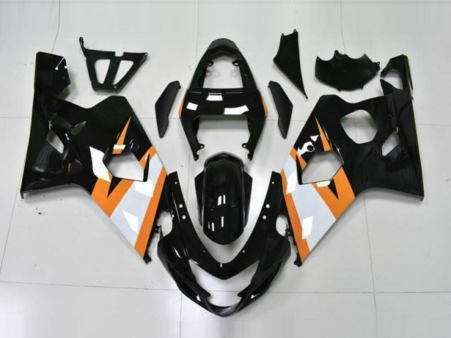 Custom 2004-2005 Orange Black Suzuki GSXR 600/750 Motorcycle Fairings