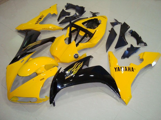 Aftermarket 2004-2006 Yellow Black Flame Yamaha YZF R1 Replacement Motorcycle Fairings