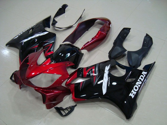 Custom 2004-2007 Candy Red Black Honda CBR600 F4i Motorcycle Fairing Kit