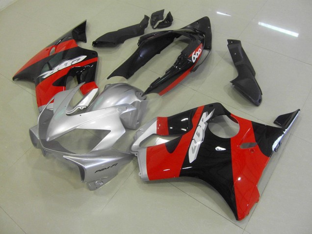 Custom 2004-2007 Black Red Silver Honda CBR600 F4i Bike Fairings